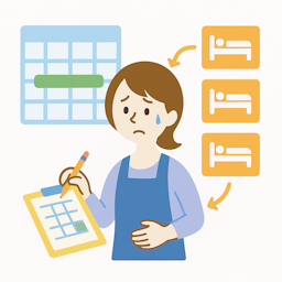 連泊管理・部屋割りの調整が大変