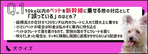 【クイズ】マナー違反になってない？ペットの電車・新幹線乗車ルールのアイキャッチ画像